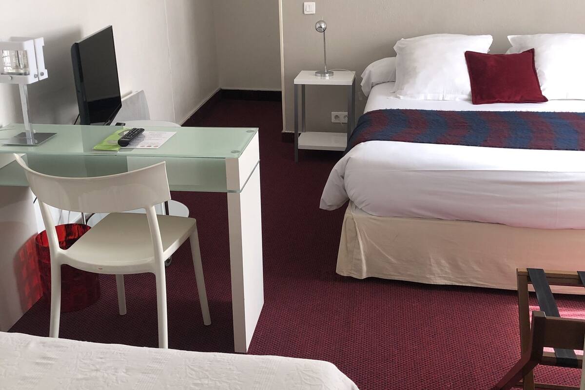 Desk, blackout curtains, iron/ironing board, free WiFi