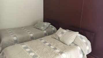 Down comforters, laptop workspace, free WiFi, bed sheets