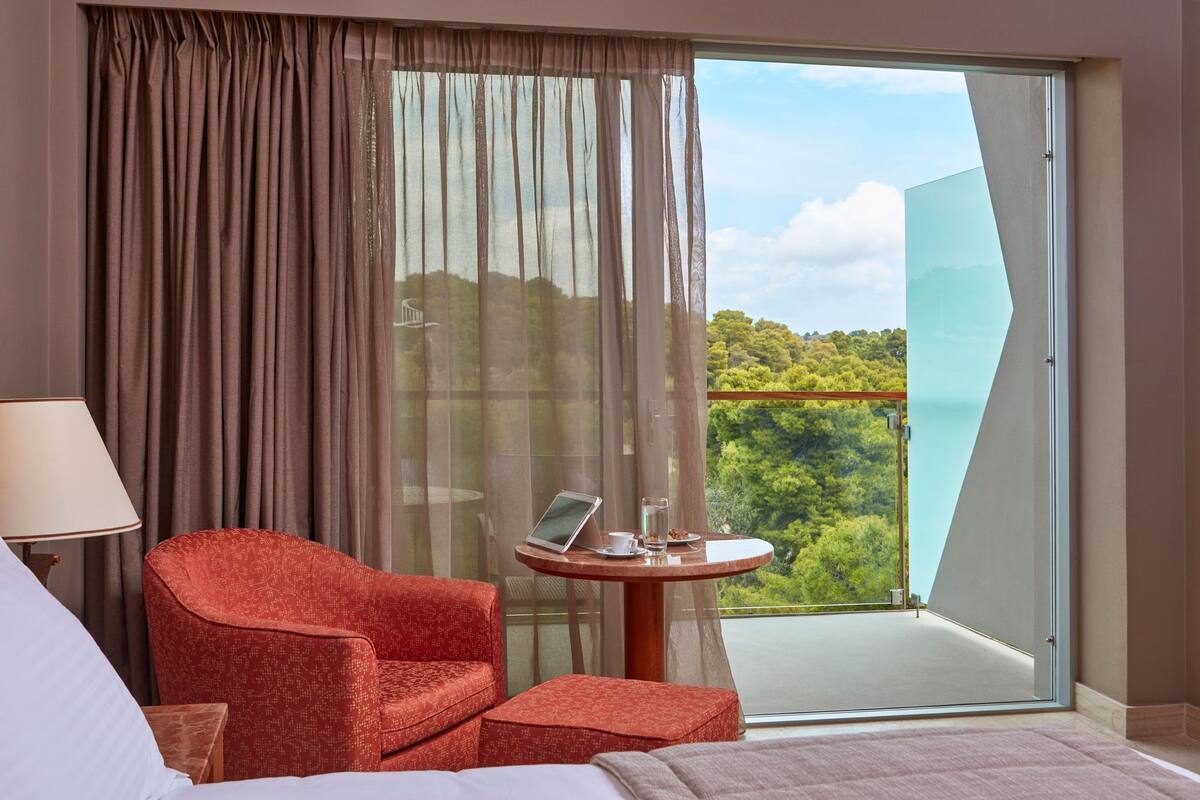 Double Room, Mountain View | Hypo-allergenic bedding available, down comforters, in-room safe