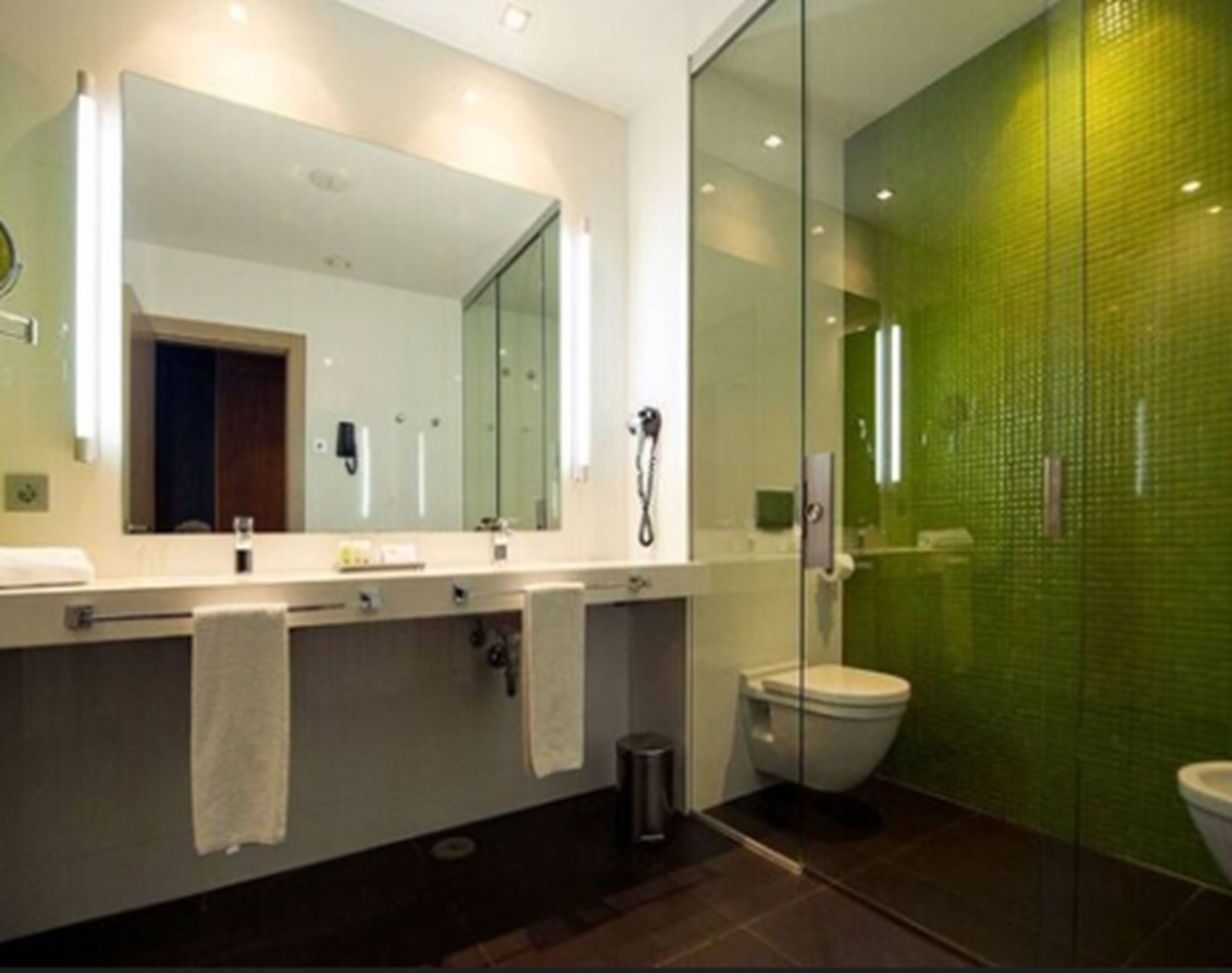 shower, hair dryer, dressing gowns, slippers