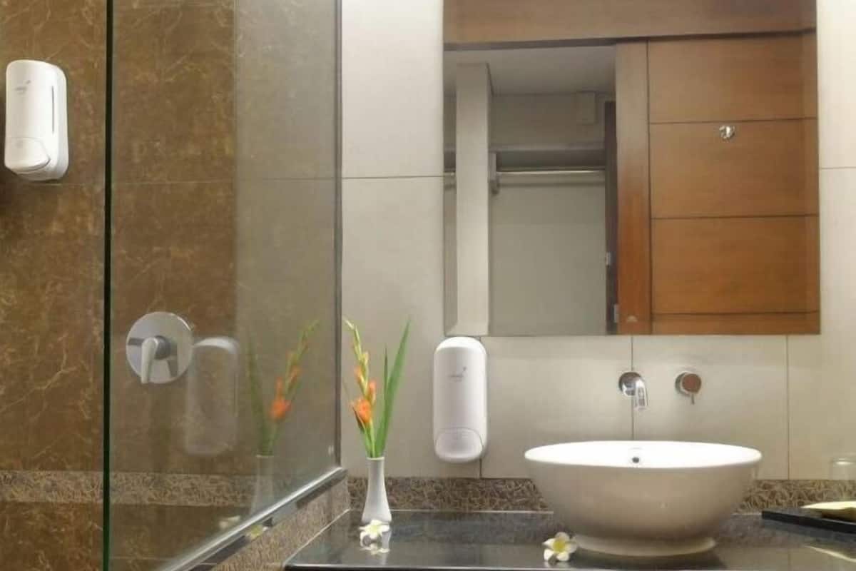 Free toiletries, hair dryer, towels