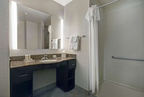Suite, 2 Queen Beds, Accessible (Roll-in Shower) | Bathroom shower - Homewood Charlotte/Ayrsley (Charlotte)