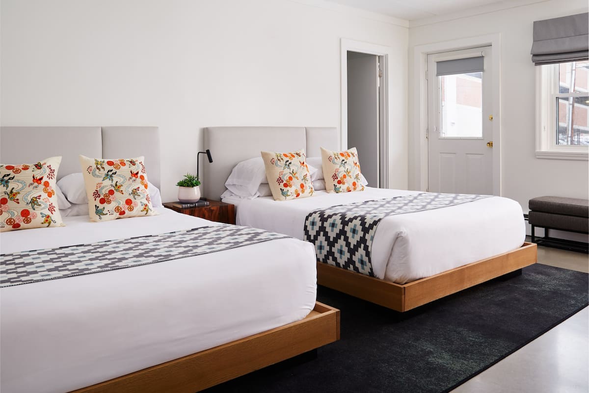 double queen	 | premium bedding, blackout curtains, iron/ironing board, free wifi