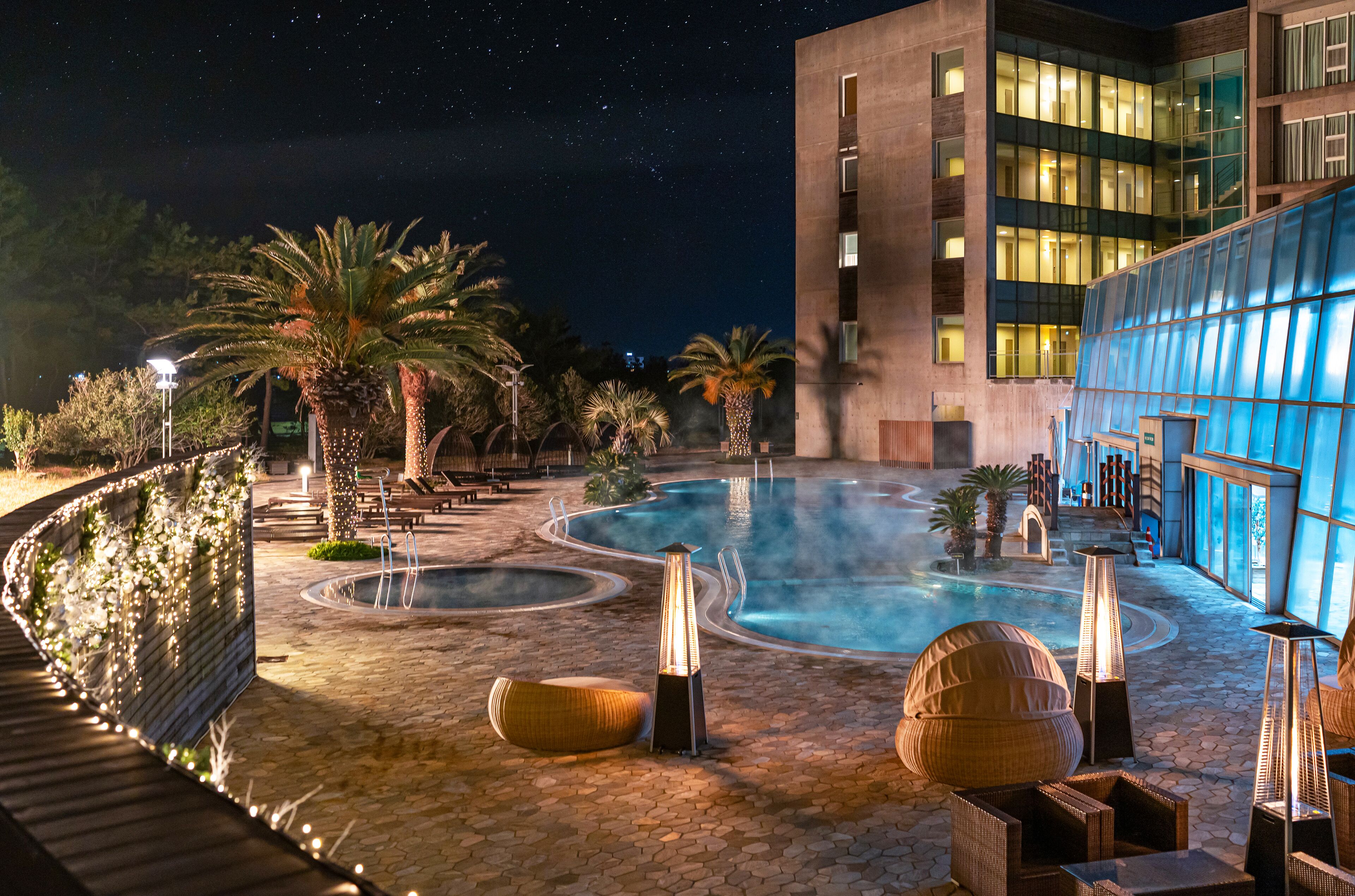 Indoor pool, outdoor pool, open 1:00 PM to 9:00 PM, cabanas (surcharge)