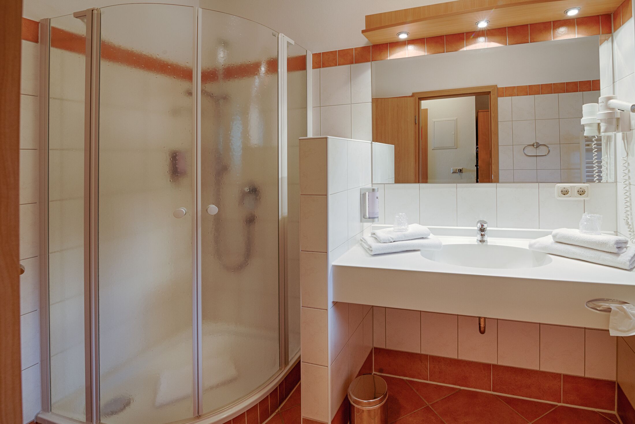 studio, sea view | bathroom | shower, free toiletries, hair dryer, towels
