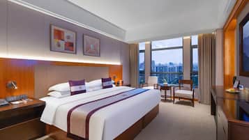 Premium bedding, down comforters, in-room safe, desk