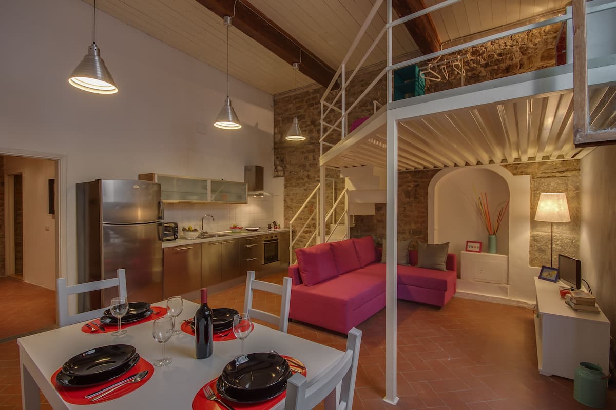 Duplex, 1 Bedroom (Vinegia, Via Vinegia 7) | Living area | TV