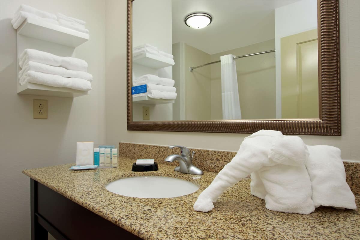 Free toiletries, hair dryer, towels