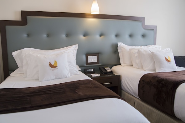 In-room safe, desk, laptop workspace, blackout drapes