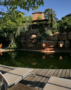 Outdoor pool, pool loungers