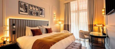 Ropa de cama de alta calidad y minibar