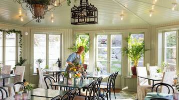 Breakfast served, garden views