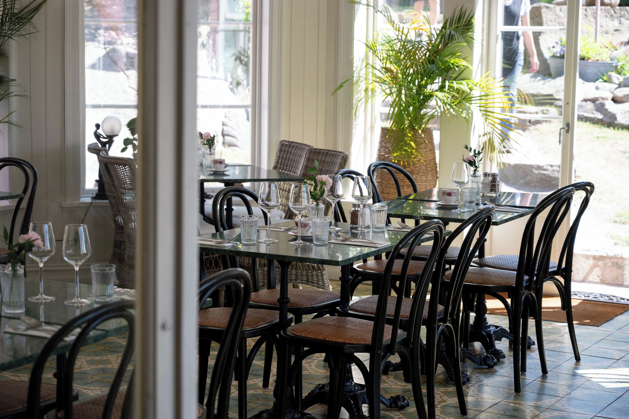 breakfast served, garden views