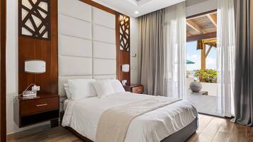 Singola Premium, vista oceano | Biancheria da letto di alta qualità, una cassaforte in camera