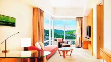 32-inch flat-screen TV with premium TV channels, TV, DVD player