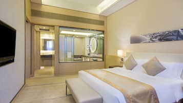 Premium bedding, down duvets, memory-foam beds, minibar