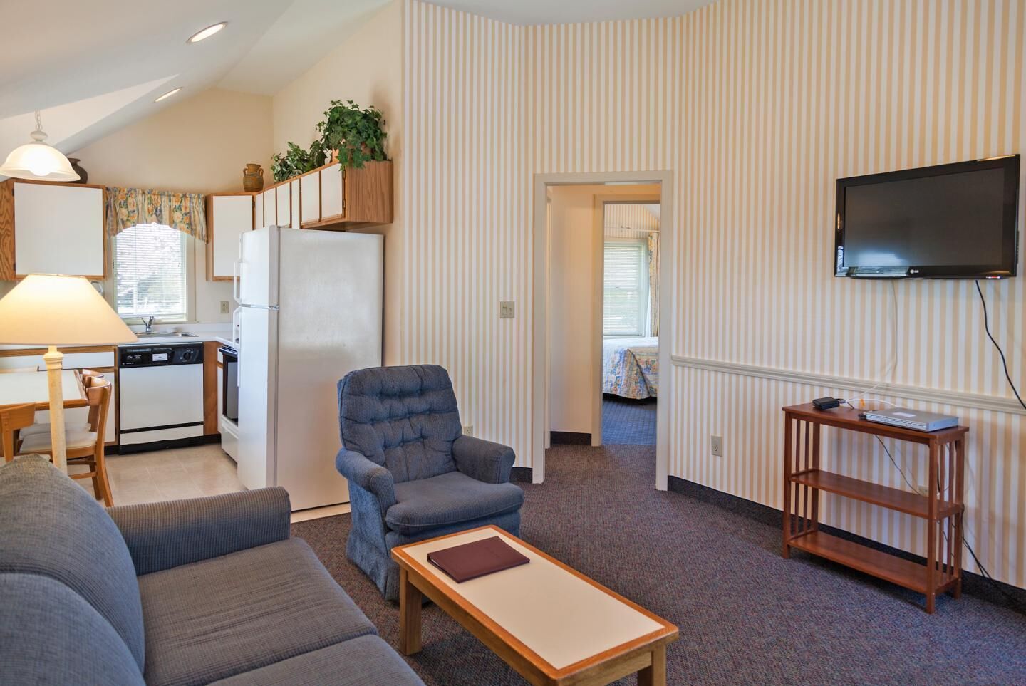 room, 2 bedrooms (1 bath cape codder 74) | living area | tv, dvd player