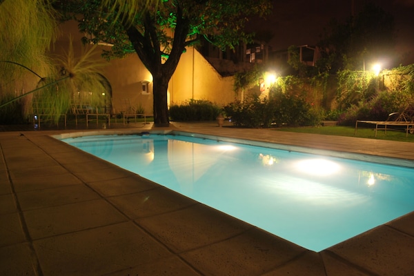 Outdoor pool, sun loungers