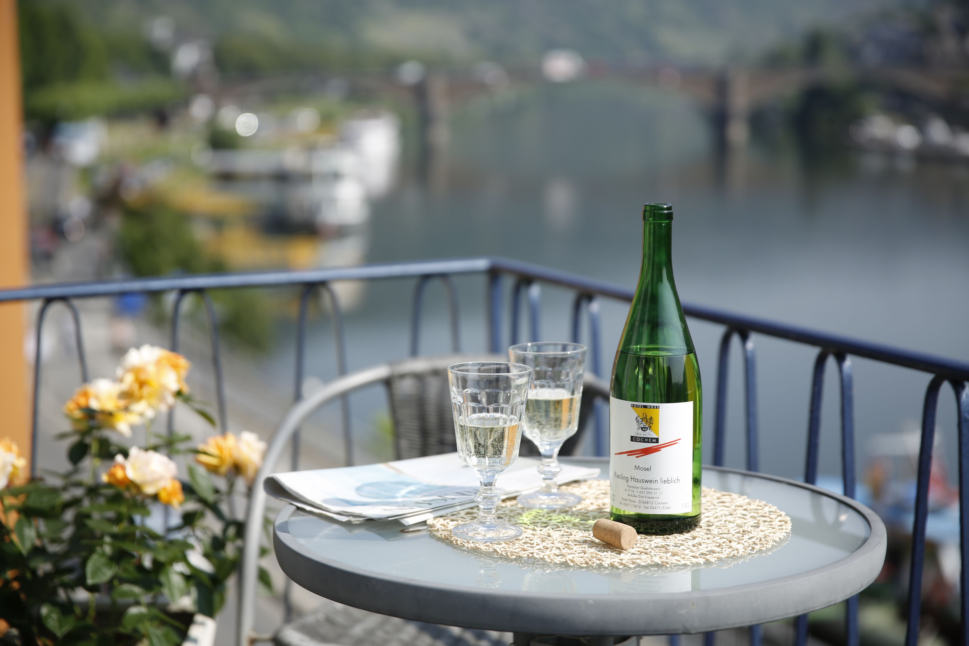 double room, balcony, river view | outdoor dining