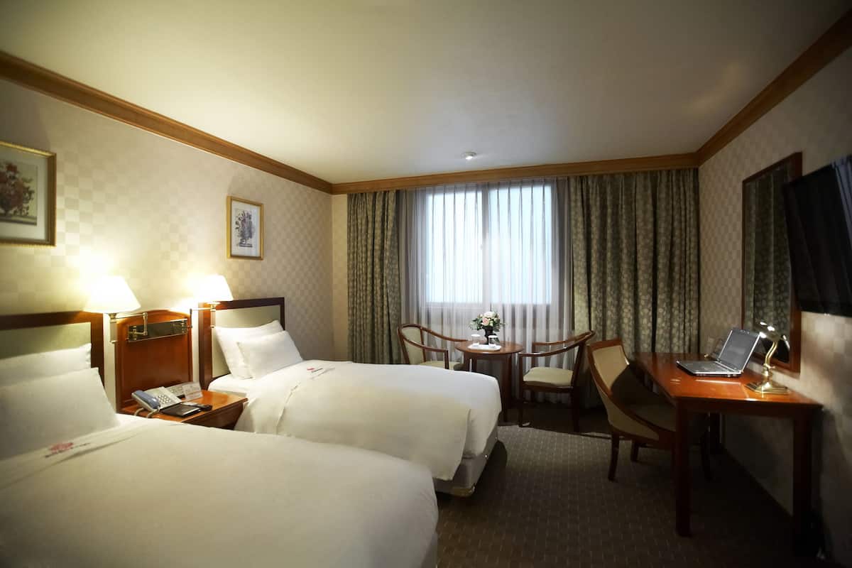 Business Twin Room (Free Sauna&Fitness Available) | Premium bedding, desk, blackout drapes, iron/ironing board