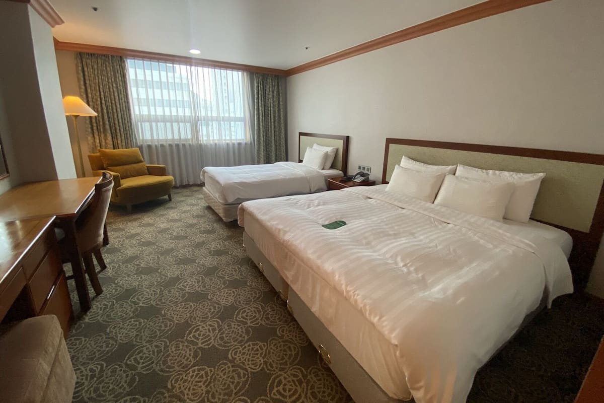 Family Room (Deluxe, Free Sauna&Fitness Available) | Premium bedding, desk, blackout drapes, iron/ironing board