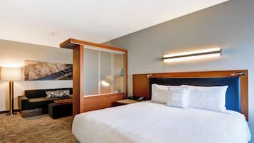 Ropa de cama de alta calidad, escritorio y cortinas blackout