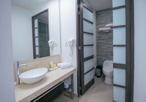 Hair dryer, towels