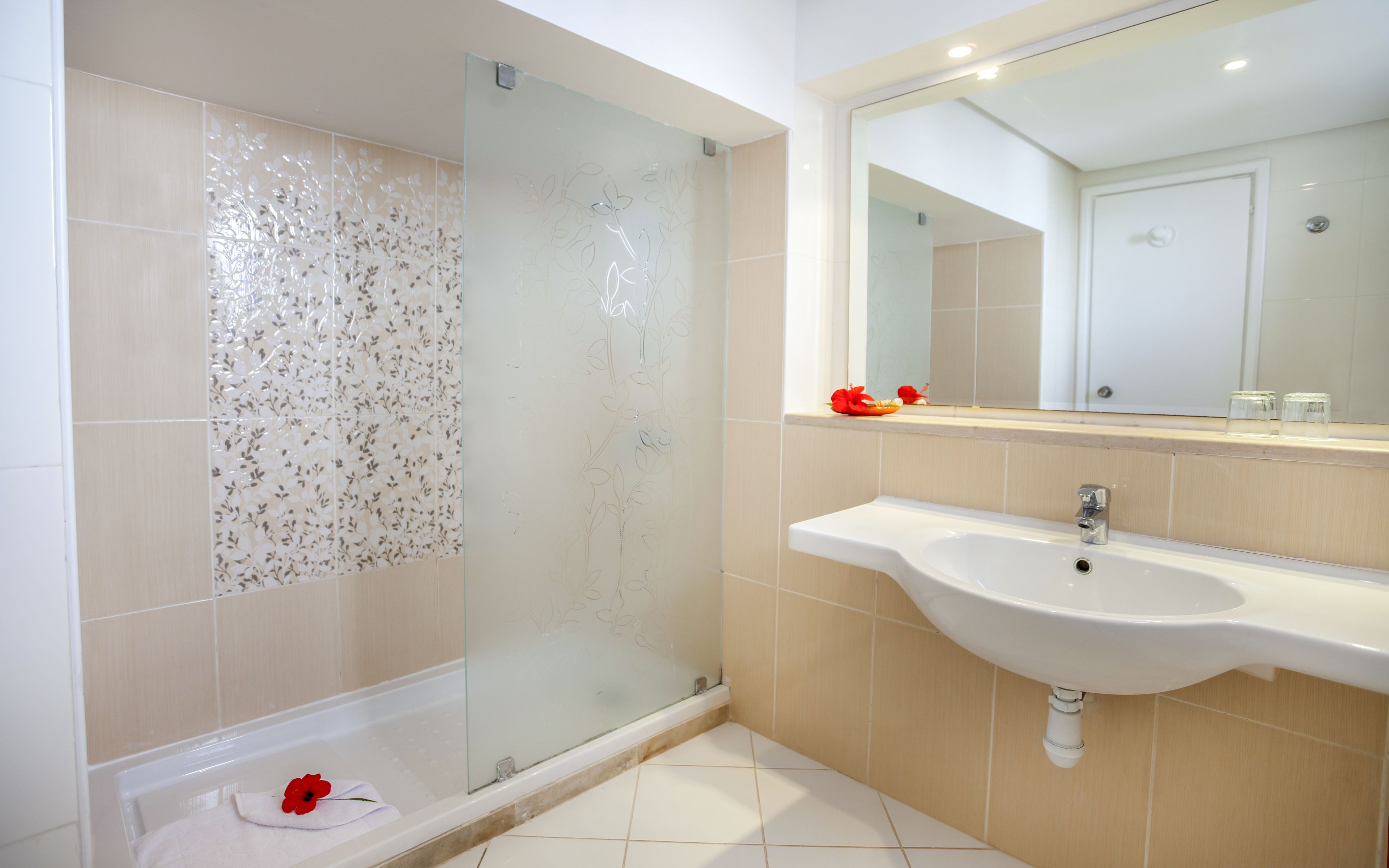 free toiletries, hair dryer, towels