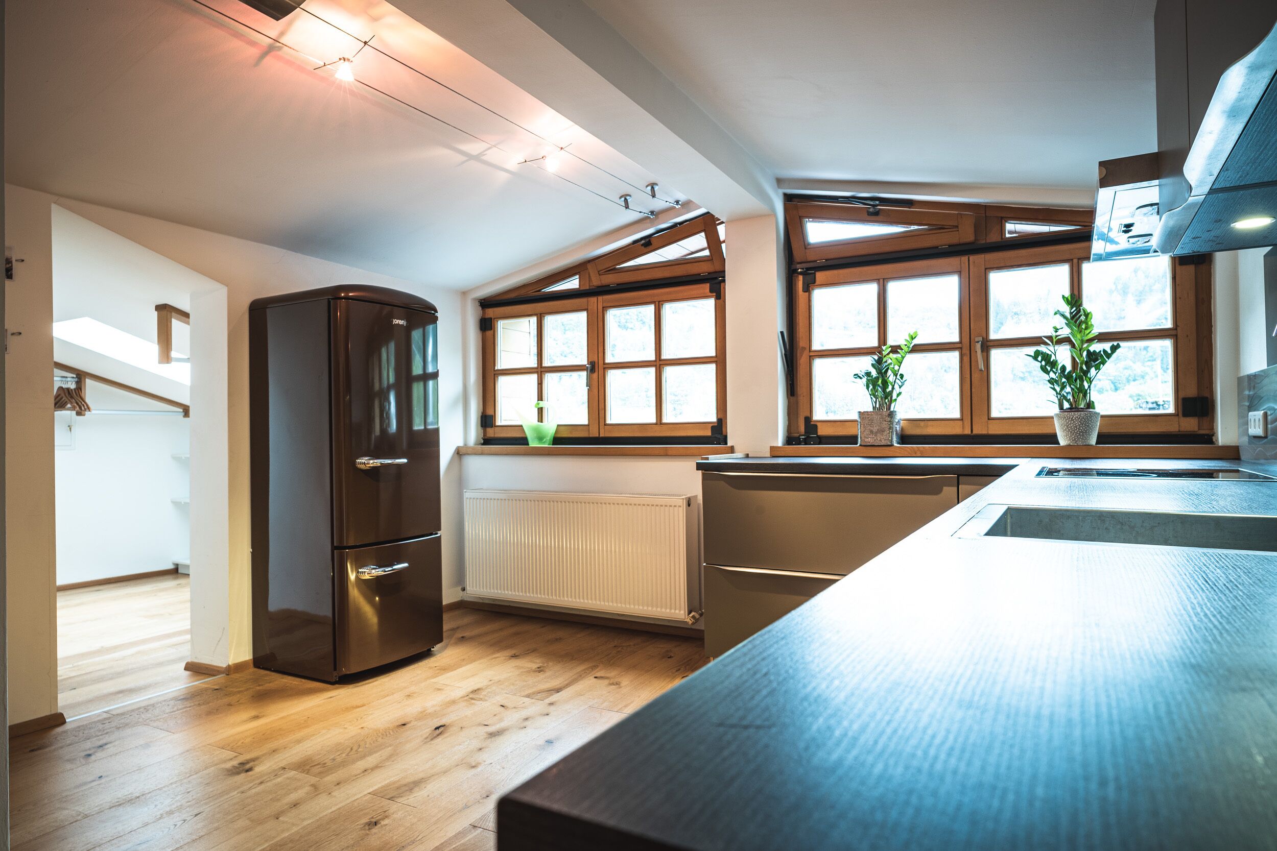 panoramic penthouse, 1 bedroom, terrace, mountain view | private kitchen