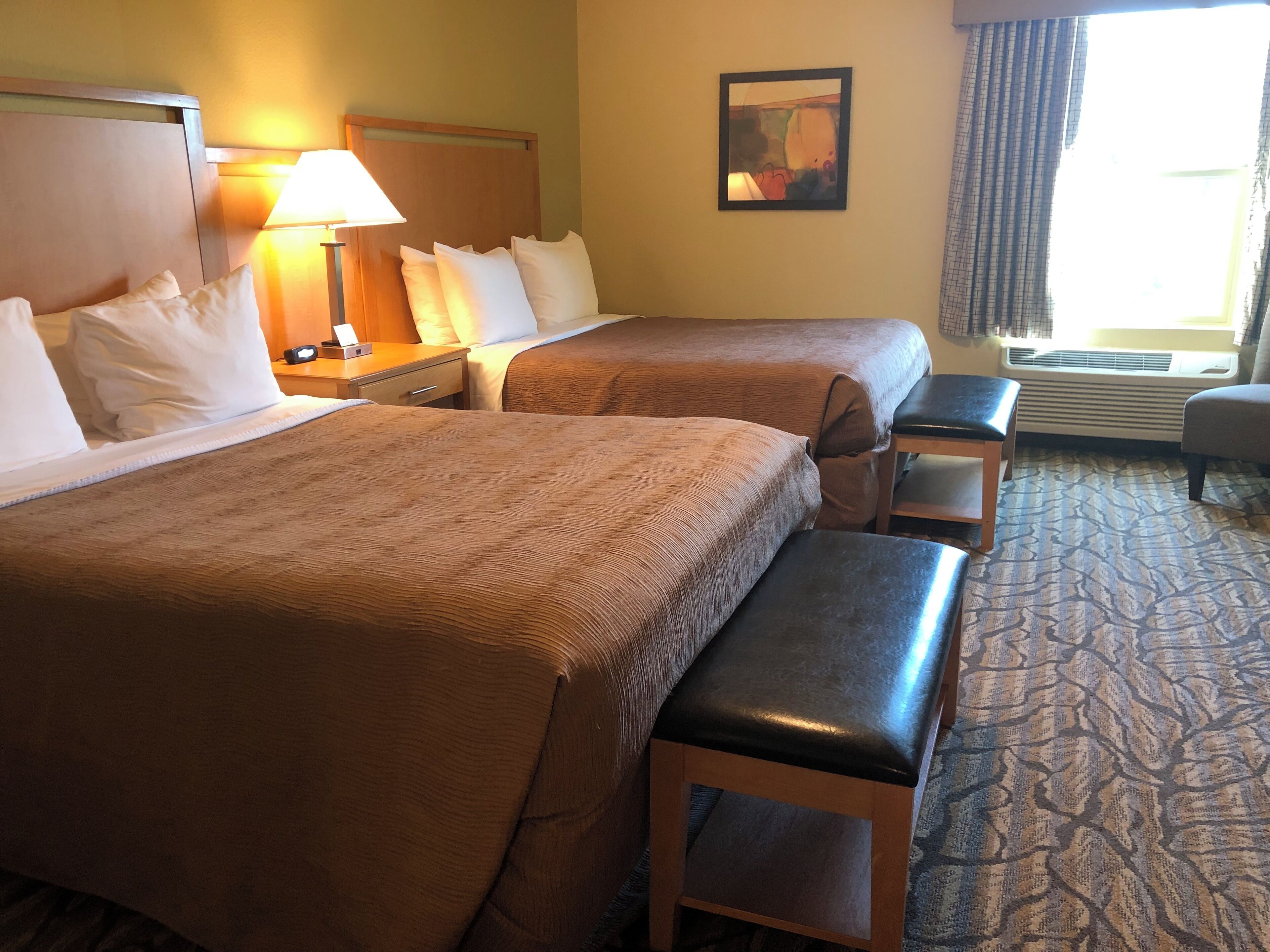 deluxe studio suite, 2 queen beds | 1 bedroom, premium bedding, desk, blackout curtains