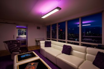Penthouse, 1 King Bed (VIP) | In-room safe, desk, laptop workspace, blackout drapes at YOTEL New York Times Square