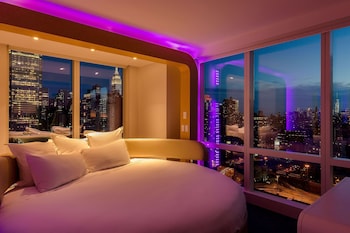 Penthouse, 1 King Bed, Terrace (VIP) | In-room safe, desk, laptop workspace, blackout drapes at YOTEL New York Times Square