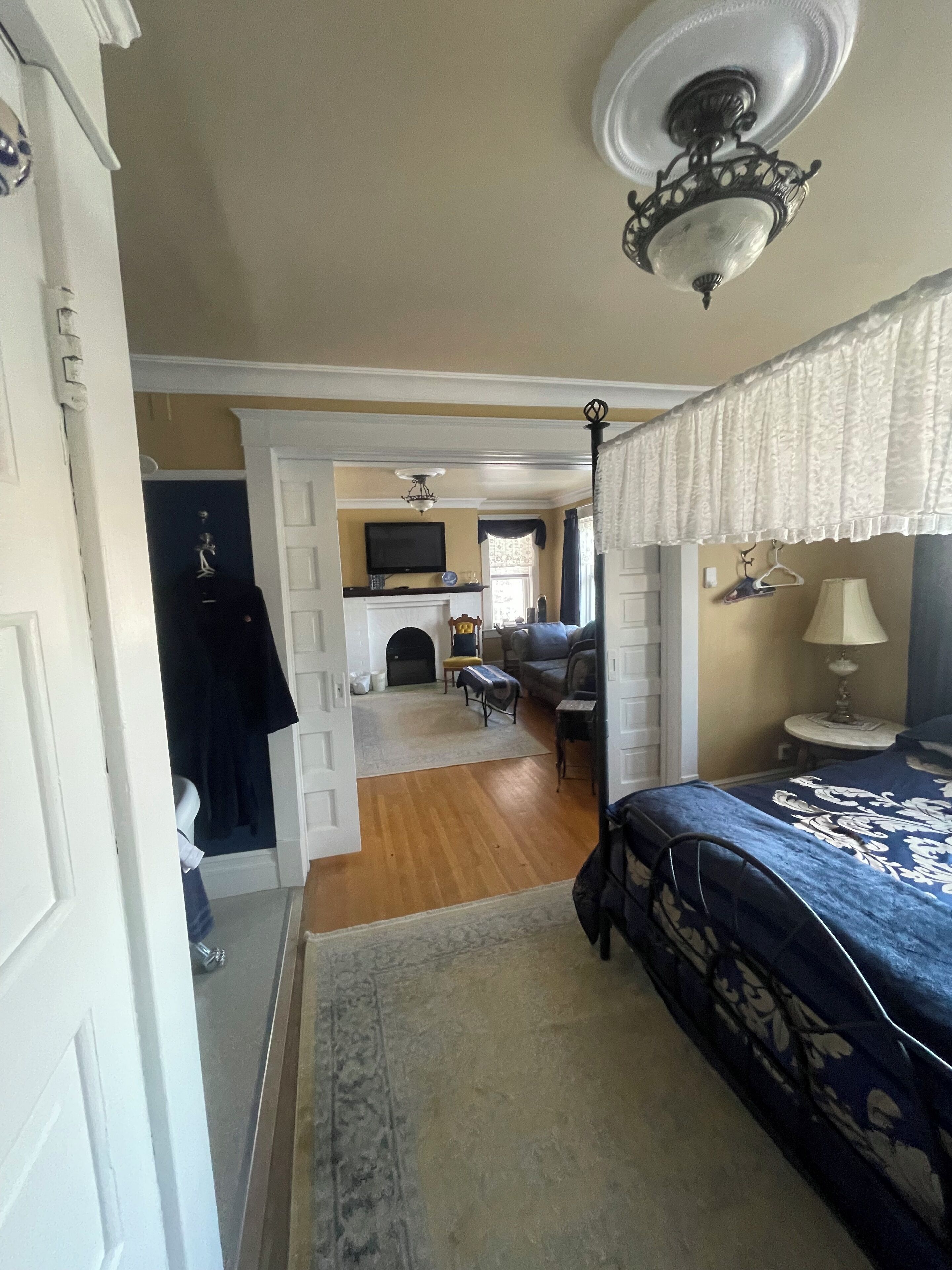 Executive Suite : Queen and Single Bed with Double Jacuzzi and fireplace with private bath/shower on