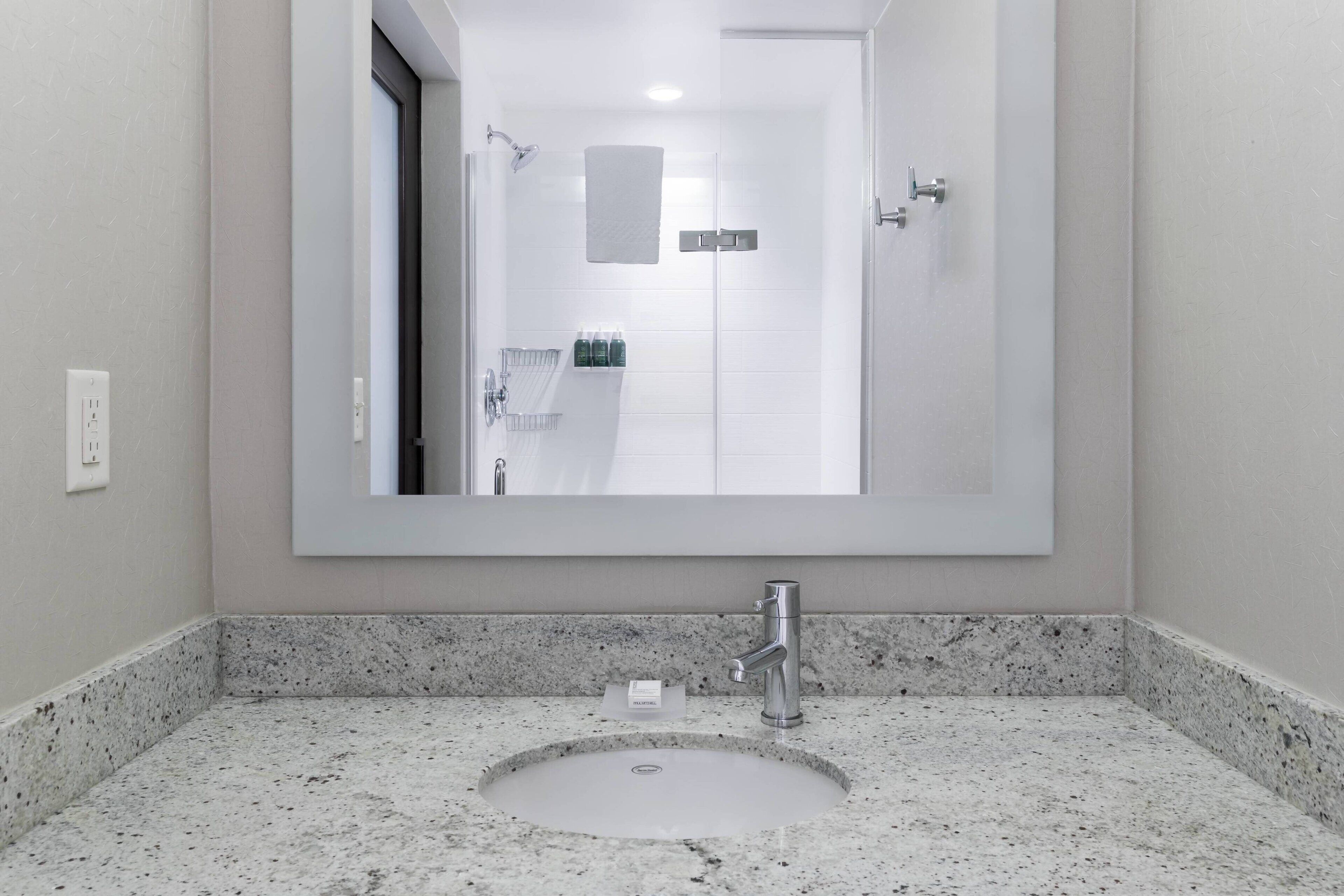 free toiletries, hair dryer, towels