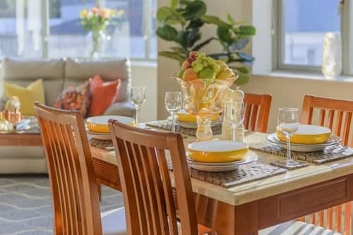 Standard Apartment, 2 Bedrooms | Living area | 32-inch TV with cable channels, DVD player