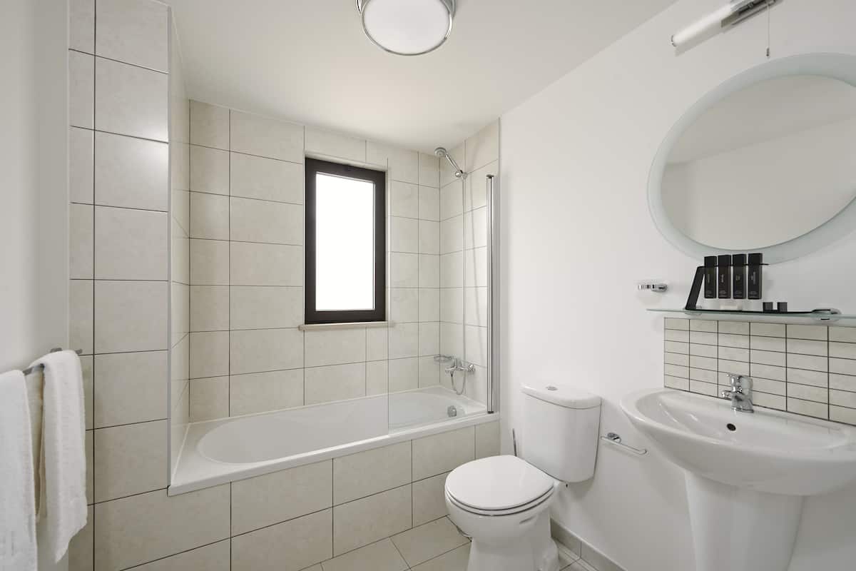 separate bathtub and shower, free toiletries, hair dryer, bidet