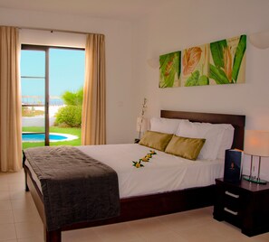Villa, 3 Bedrooms, Private Pool (4 Adults + 2 Children) | In-room safe, desk, blackout drapes, bed sheets - Melia Tortuga Beach (Sal)
