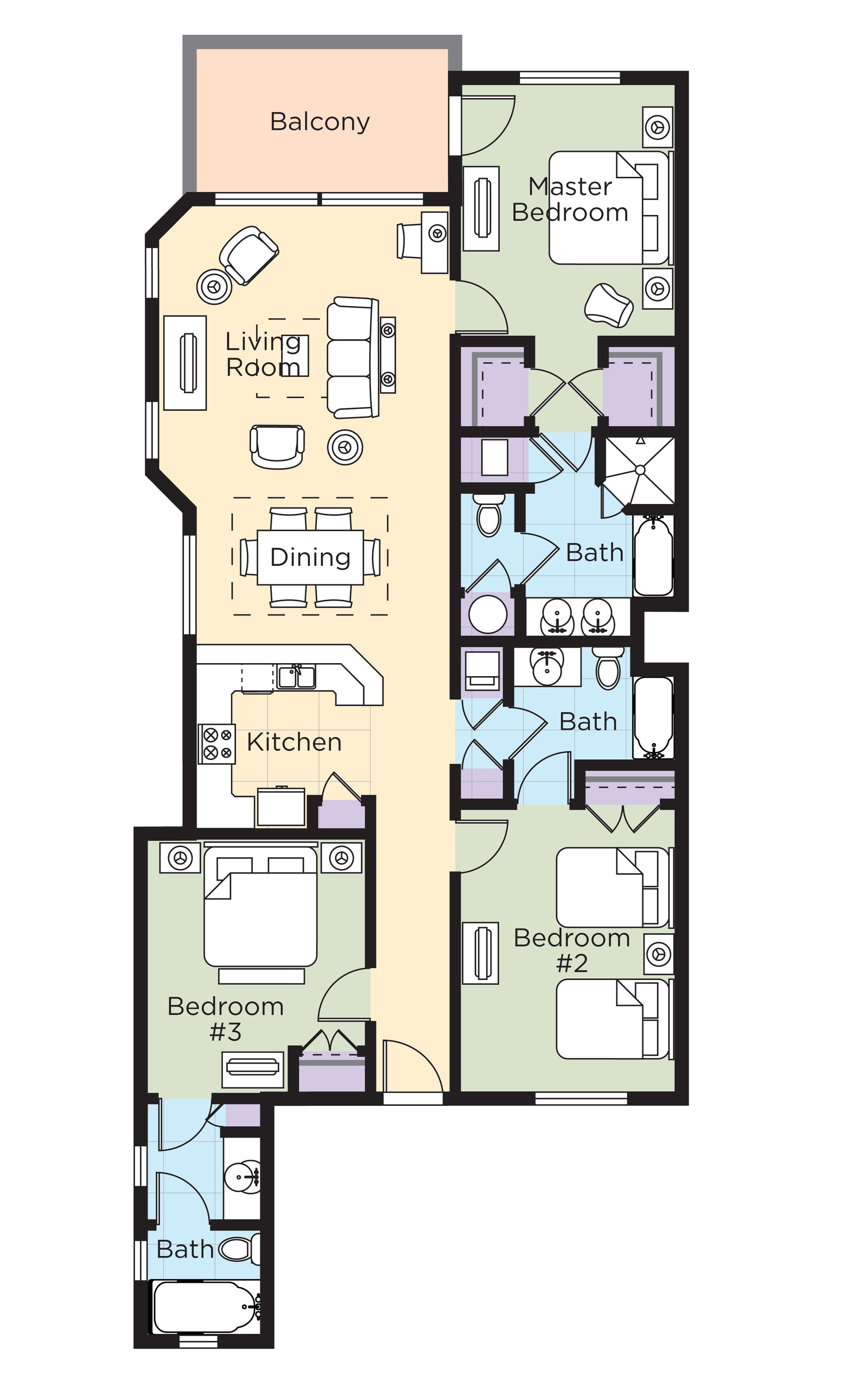 condo, 3 bedrooms | floor plan