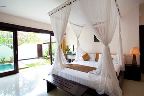 Villa Deluxe, 1 habitación, alberca privada | Edredón, camas con pillow-top, minibar y decoración personalizada 