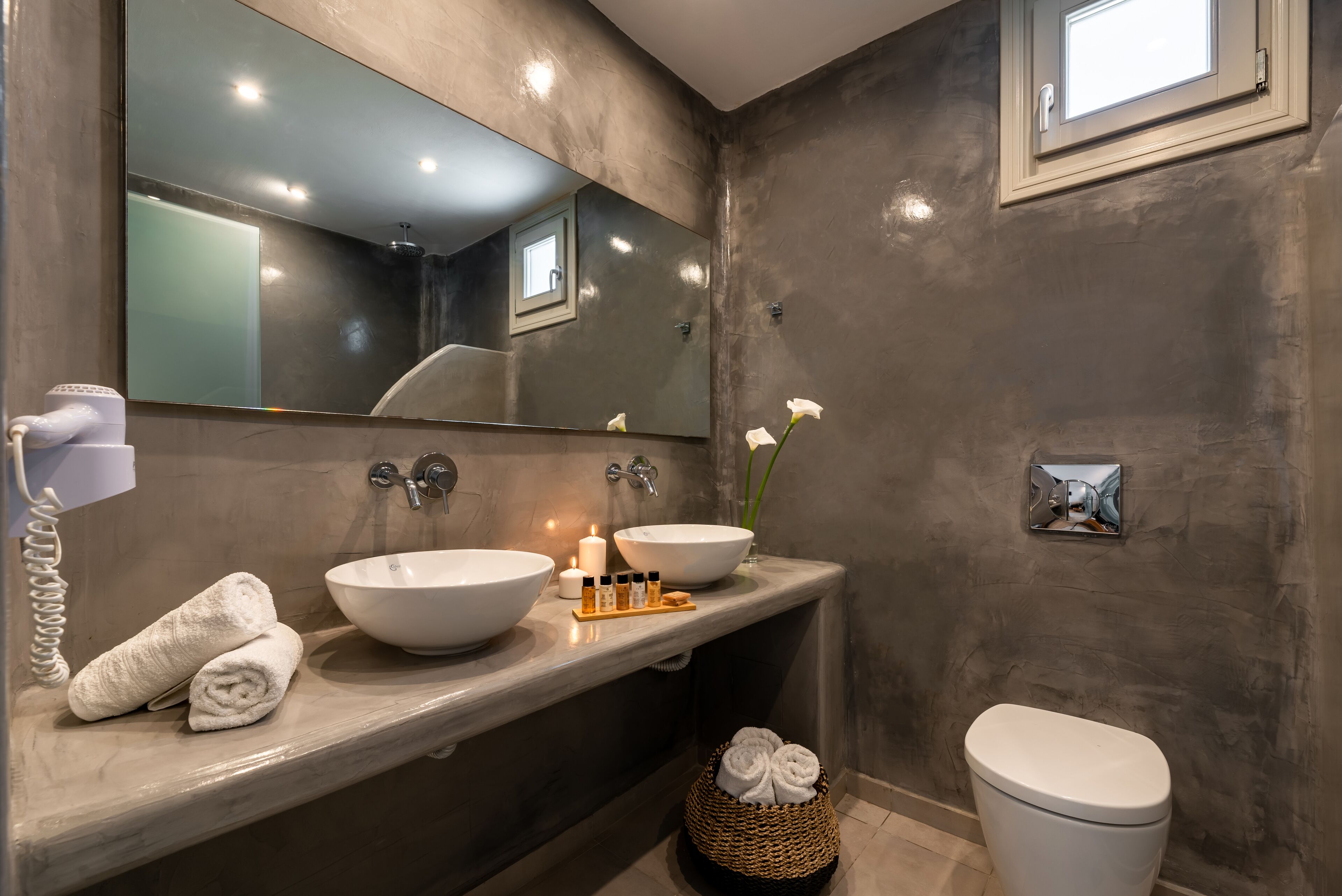 junior double or twin room | bathroom | shower, rainfall showerhead, hair dryer, towels