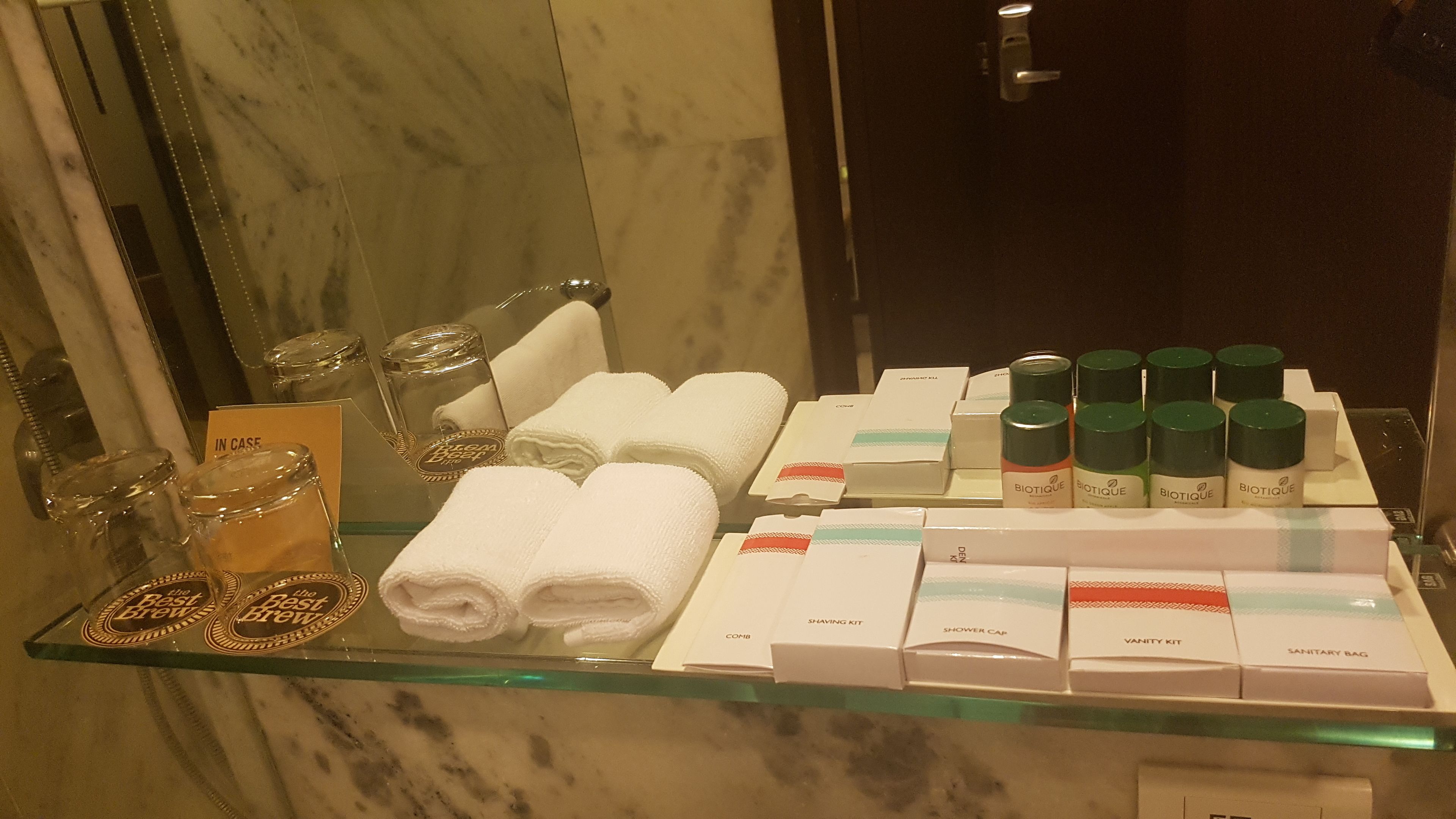 free toiletries, hair dryer, bathrobes, slippers