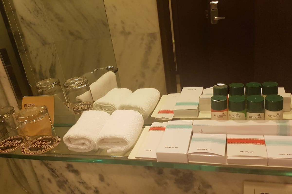 free toiletries, hair dryer, bathrobes, slippers