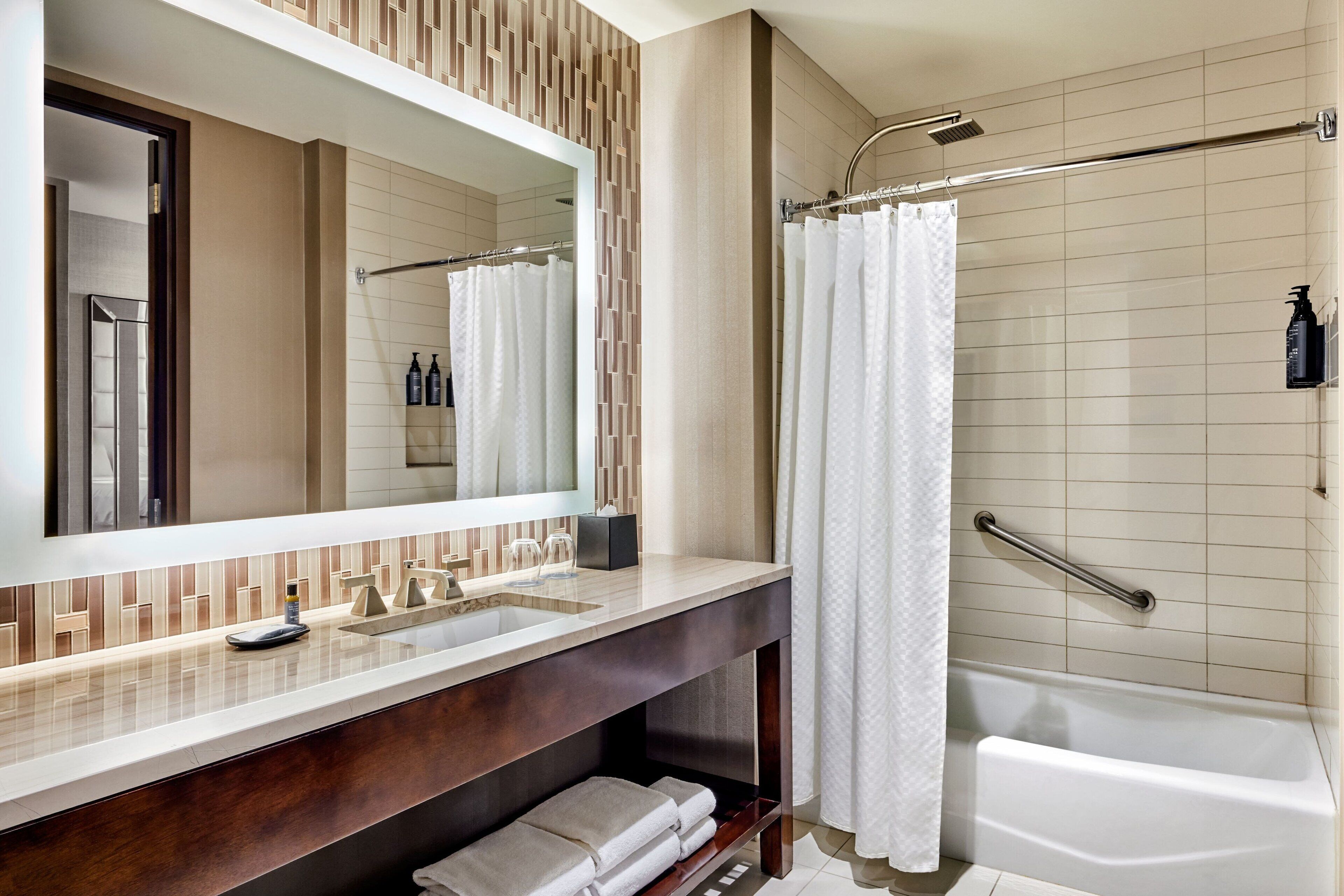 rainfall showerhead, free toiletries, hair dryer, bathrobes