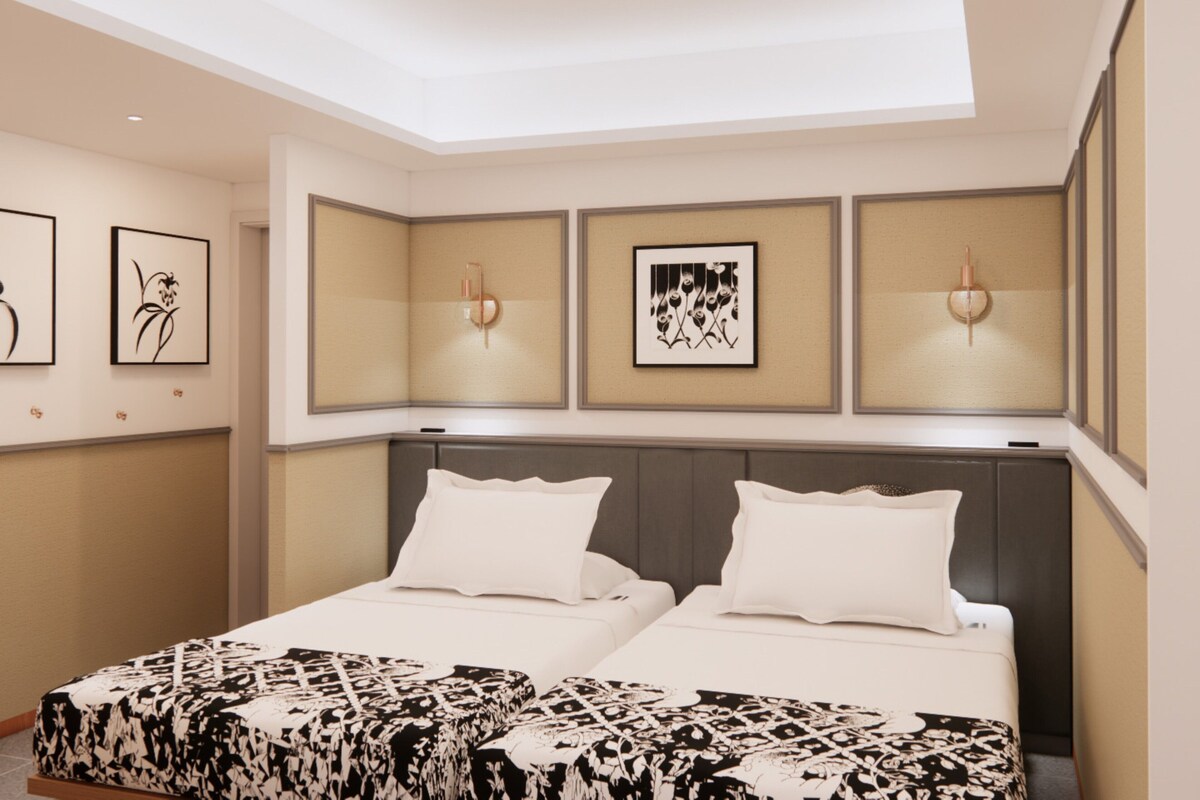 ART STAY ROOM (트윈) 금연 | 고급 침구, 오리/거위털 이불, 메모리폼 침대, 객실 내 금고