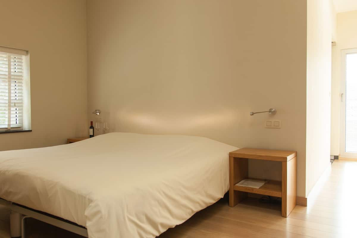 Habitación básica con 1 cama matrimonial o 2 individuales | 1 habitación, caja de seguridad en la habitación y escritorio