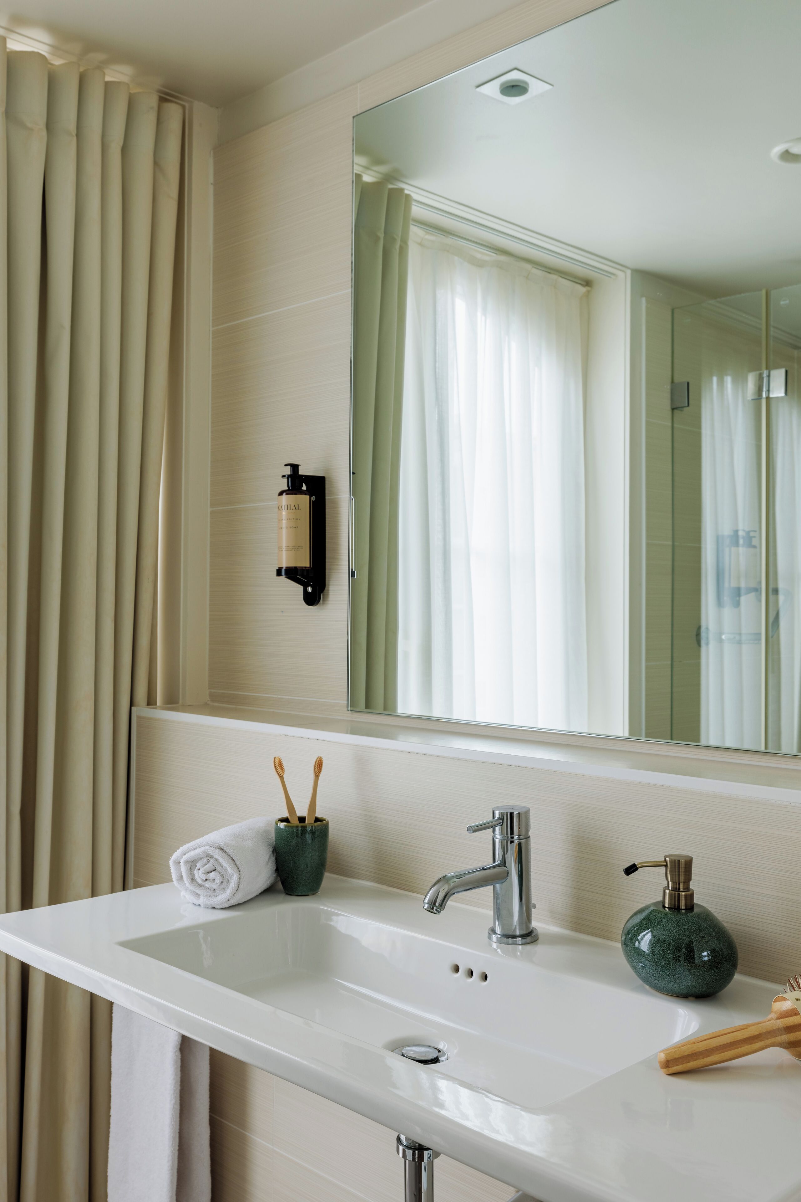 free toiletries, hair dryer, towels