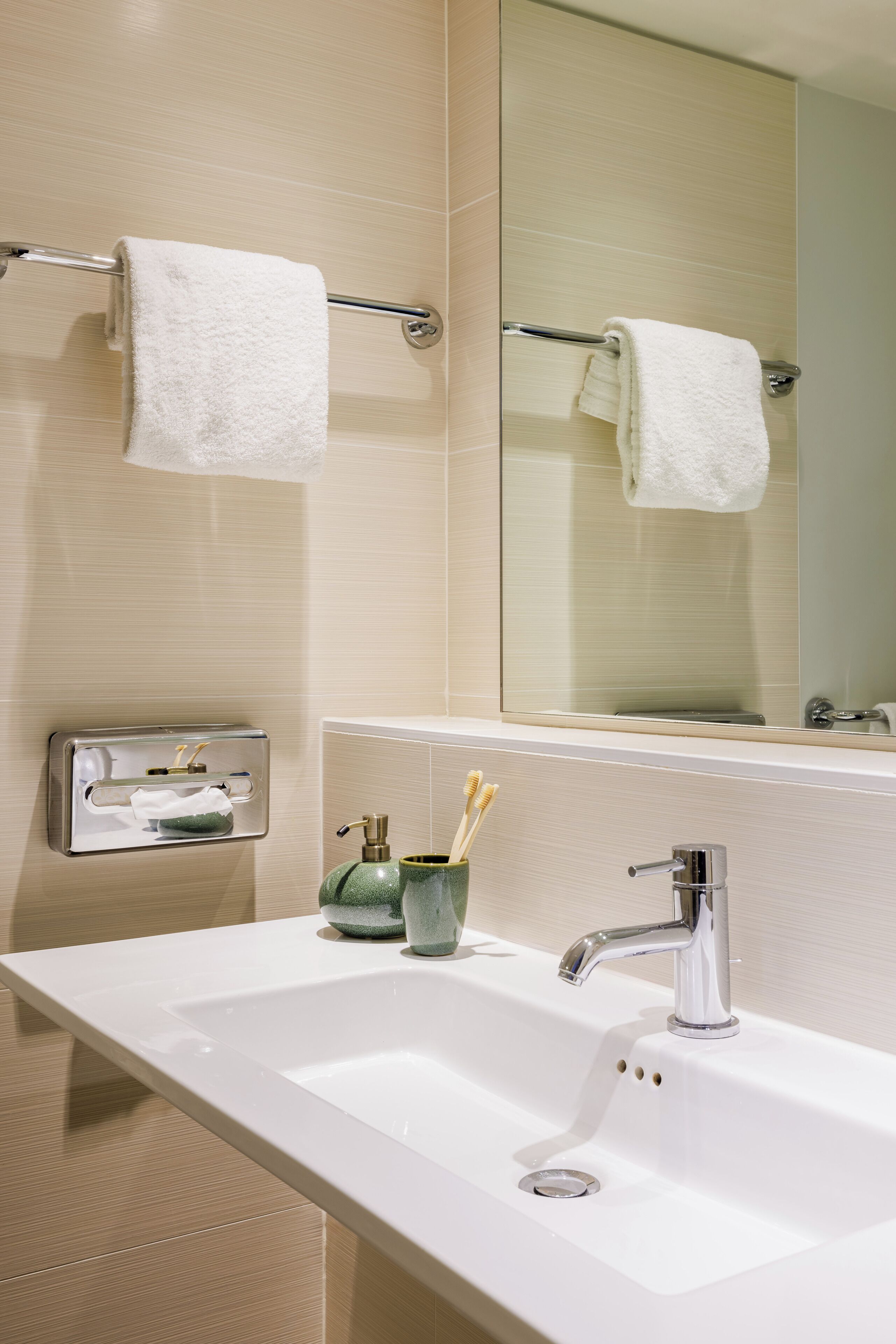 free toiletries, hair dryer, towels