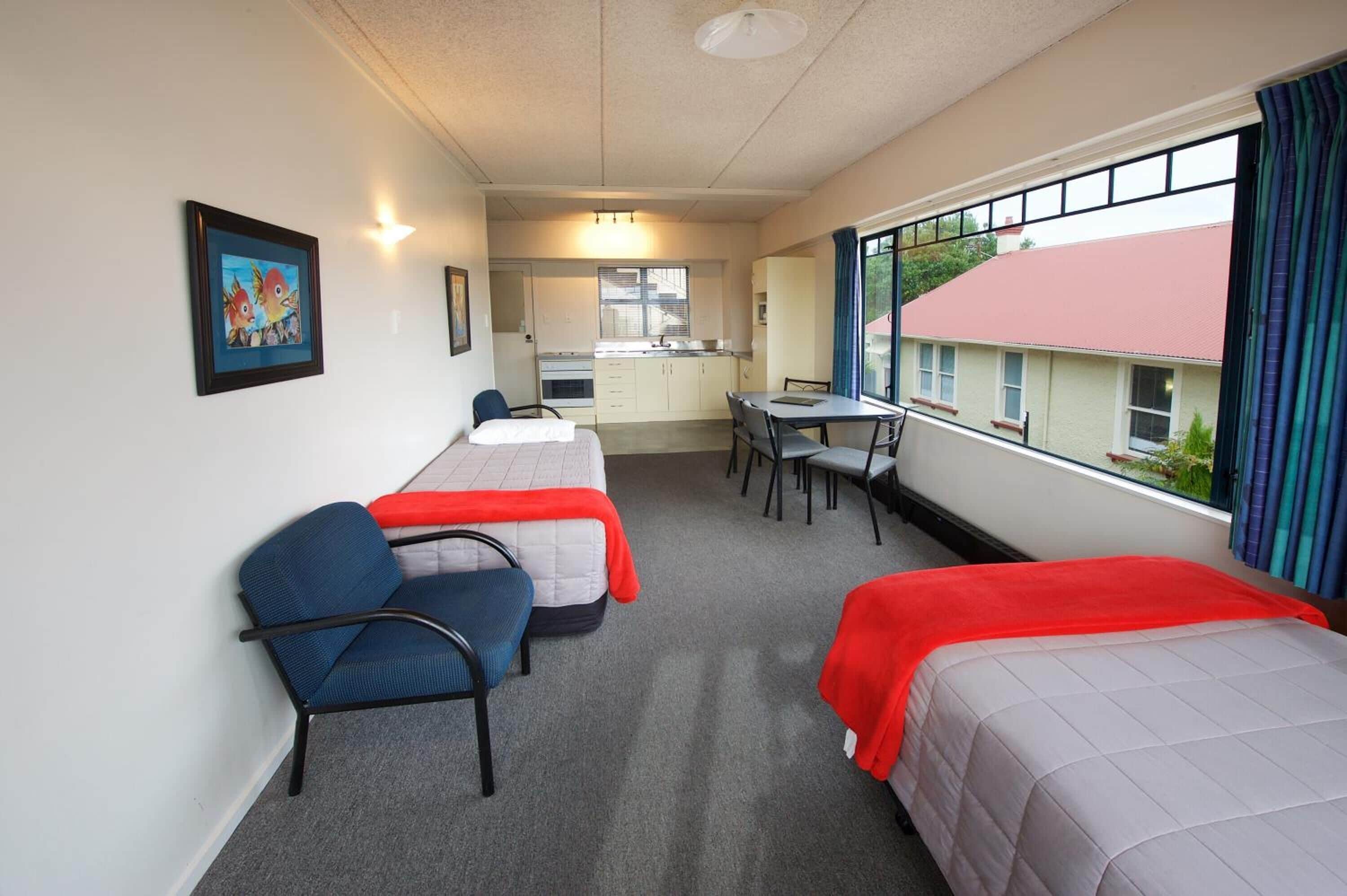 blackout curtains, soundproofing, iron/ironing board, free wifi