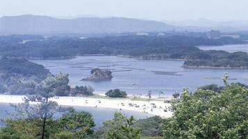 Enjoy scenic views of the ocean and lush surroundings.