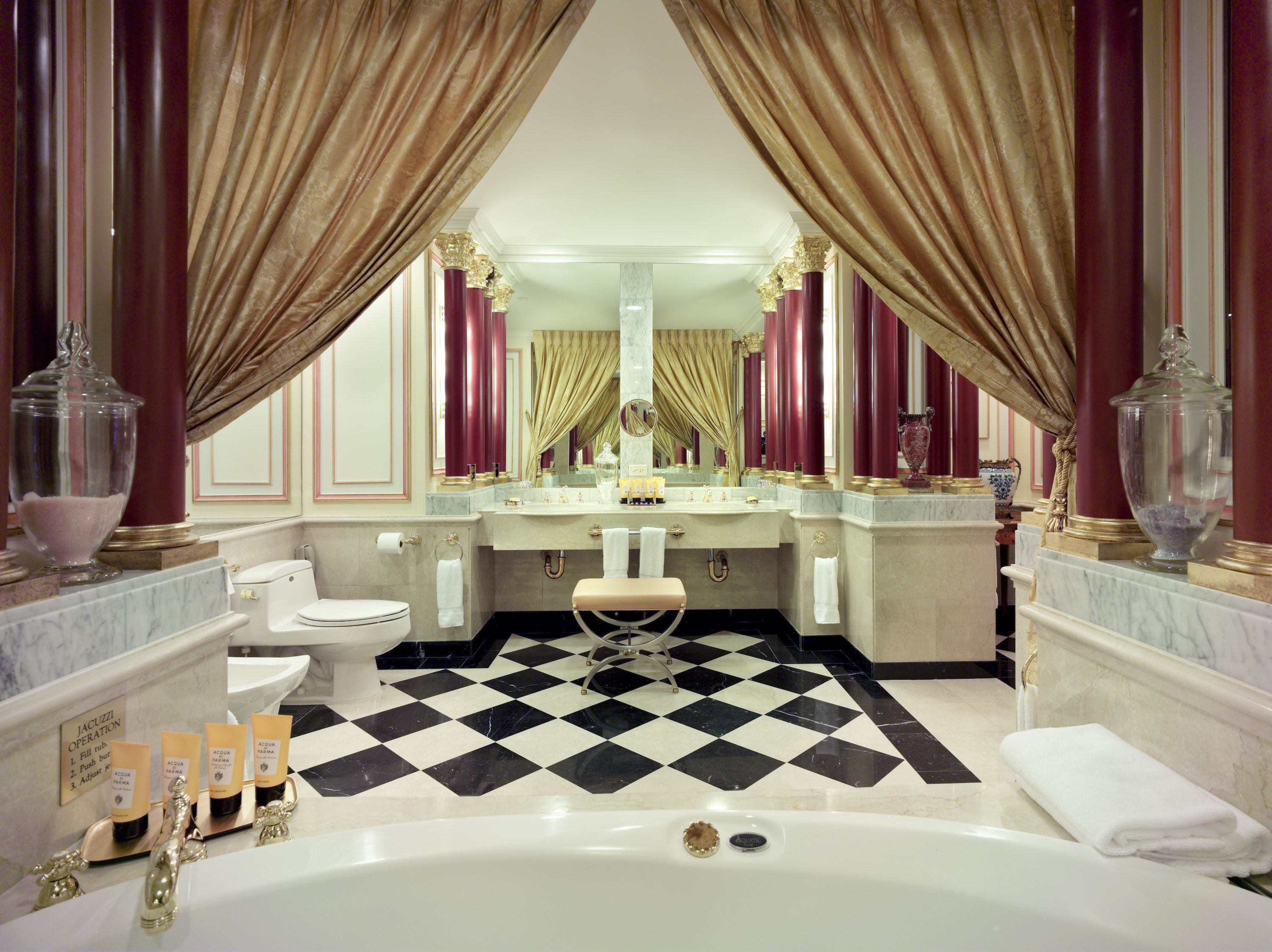 royal suite | bathroom | designer toiletries, hair dryer, bathrobes, slippers